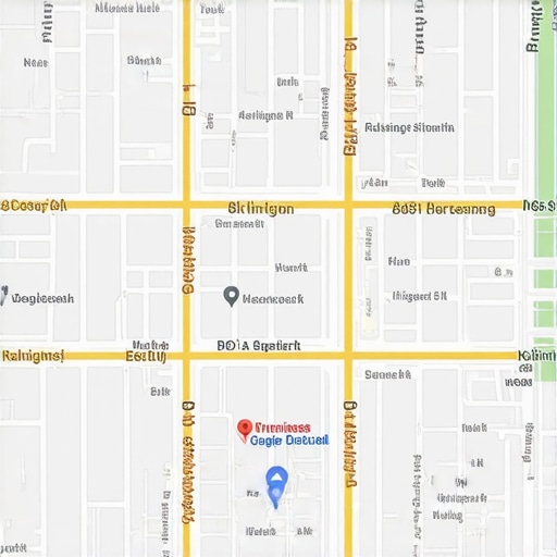 Map overlay showing Arlington business rankings on Google Maps