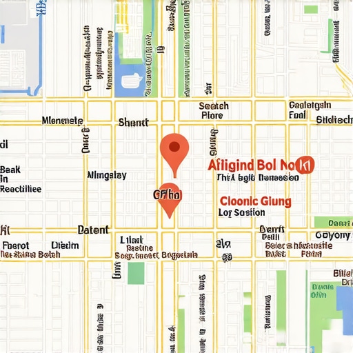 Map of Arlington showing local businesses and SEO elements for visibility.