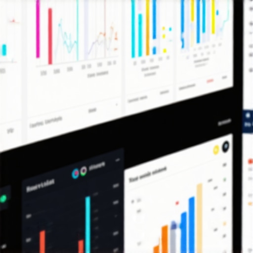 Local SEO Analytics Dashboard Close-up of a computer screen showing SEO analytics with charts and rankings for Arlington