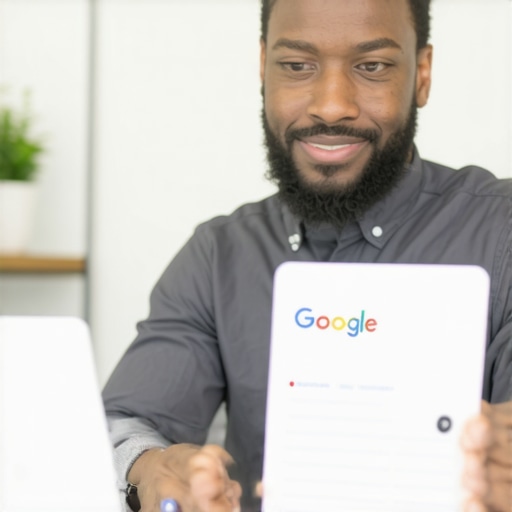 Business owner editing Google My Business profile with Arlington-specific details.