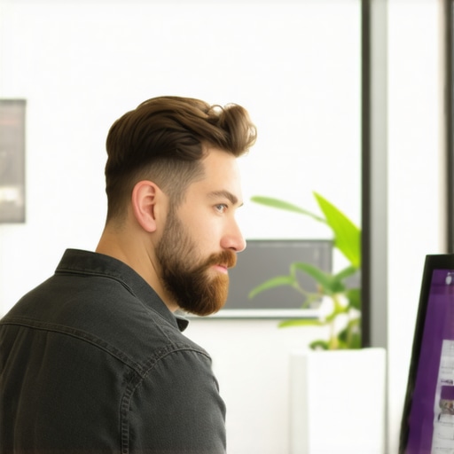 Business owner editing Google My Business profile with Arlington storefront in background