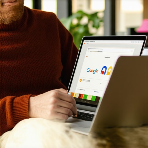 Business owner optimizing Google My Business profile with local SEO analytics in Arlington, Texas.