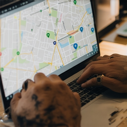 Using Advanced SEO Tools for Local SEO Digital marketer analyzing SEO data with Arlington map on screen