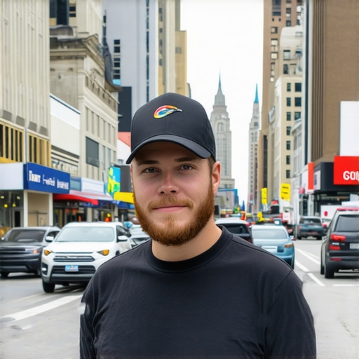 Optimizing GMB Profile for Arlington Business owner updating Google My Business profile with Arlington landmarks visible behind