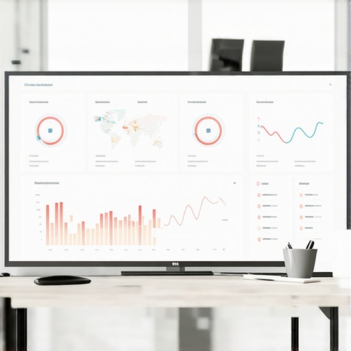 A person analyzing local SEO data on a computer screen with charts and maps.