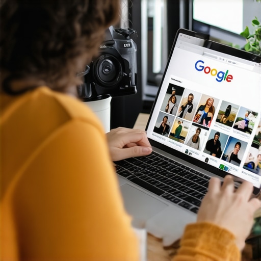 Business owner uploading professional photos to Google My Business dashboard